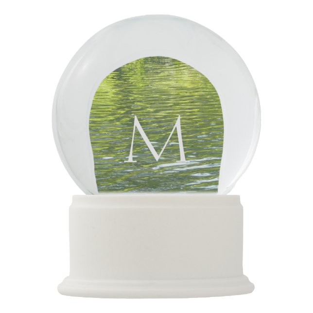 Waters of Oak Creek Yellow and Green Nature Photo Snow Globe (Front)