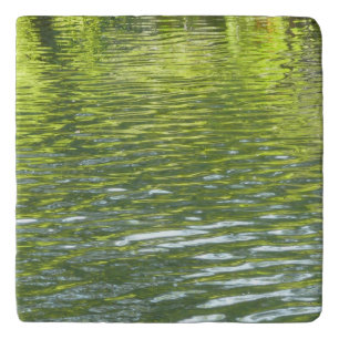 Waters of Oak Creek Yellow and Green Nature Photo Trivet