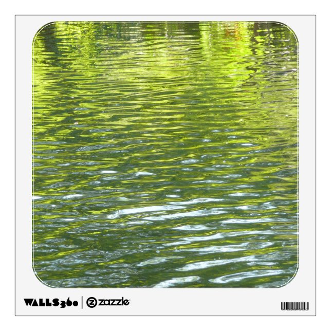 Waters of Oak Creek Yellow and Green Nature Photo Wall Decal (Front)