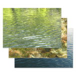 Waters of Oak Creek Yellow and Green Nature Photo Wrapping Paper Sheets