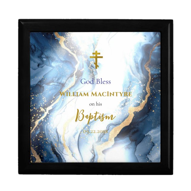 Waters of Renewal Orthodox Baptism Keepsake Gift Box (Front)