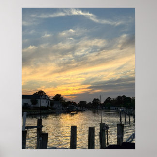 Waterscape Sunset Photo Poster