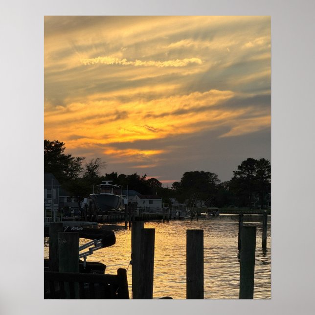 Waterscape Sunset Photo Poster (Front)