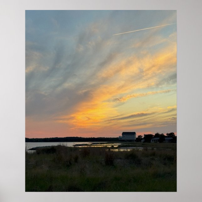 Waterscape Sunset Photo Poster (Front)