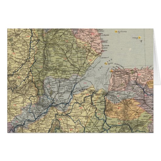 Watershed map England, Wales 4 Cards (Front Horizontal)