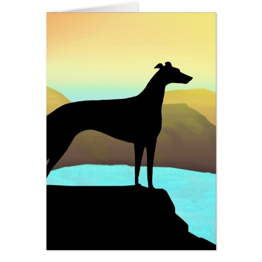 Waterside Greyhound Dog Landscape Cards (Front)