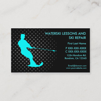 Waterski lessons ski repair custom business card