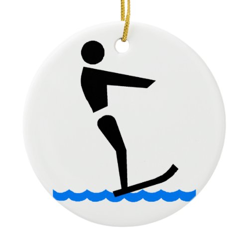 Waterskiing Ceramic Ornament