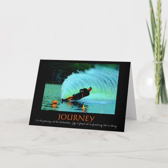 Waterskiing motivational card (colorful) (Front)