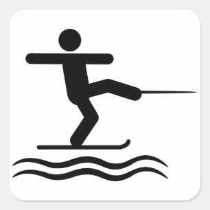 Waterskiing Square Sticker