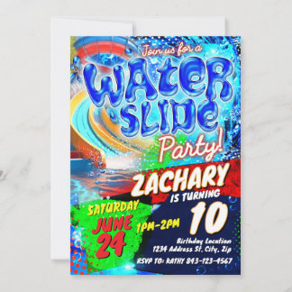 Waterslide Birthday Invitation