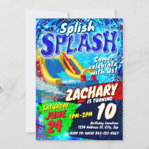 Waterslide Birthday Invitation Template