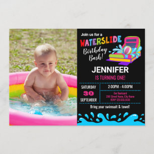Waterslide Birthday Party Invitation