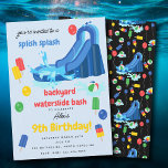 Waterslide Kids Summer Splish Splash Birthday Invitation<br><div class="desc">A unique hand drawn waterslide theme featuring a water slide,  balloons,  popsicles and beach balls. This waterslide design is ideal for kids Summer birthday parties,  bedroom decor and personalized gifts. A cute design perfect for anyone who loves Summer fun and waterslides.</div>