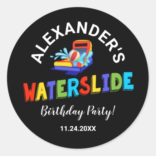 Waterslide Summer Birthday Party Sticker