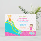 Waterslide Water Party Birthday Invitations (Standing Front)