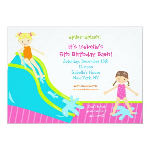 Water Birthday Party Invitations 6