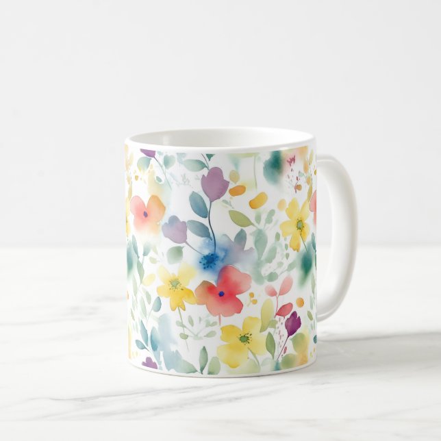 Watersolor Spring Flowers Mug (Front Right)