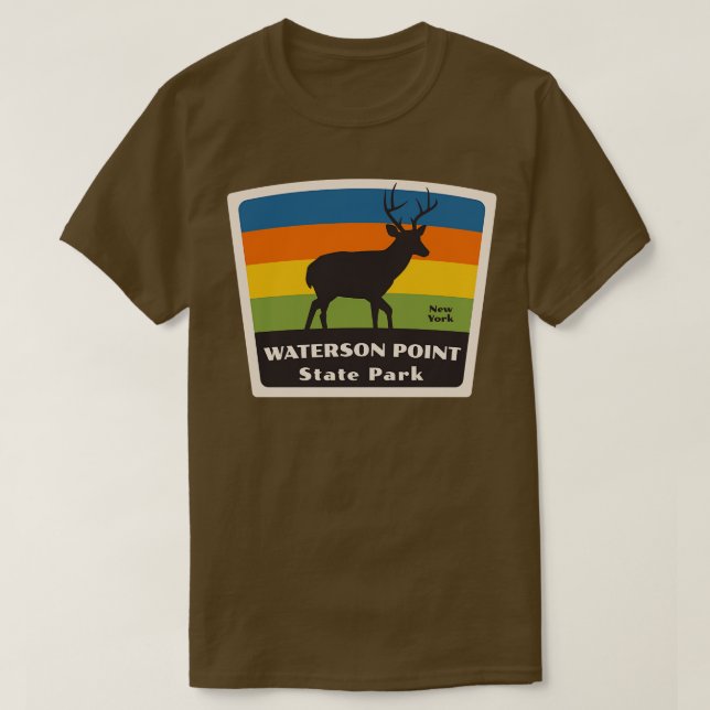 Waterson Point State Park New York Roaming Deer T-Shirt (Design Front)