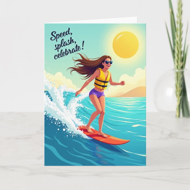 Watersports Birthday Card (Front)