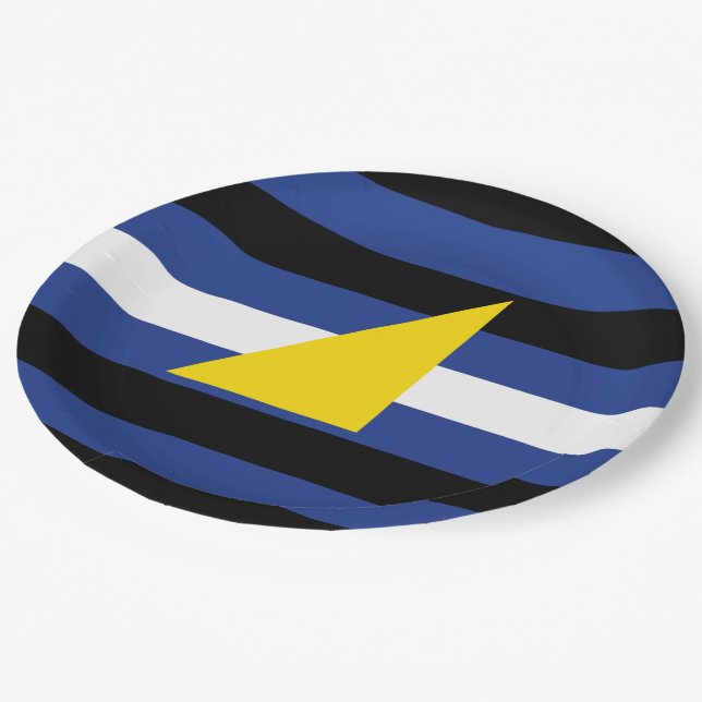 Watersports Pride Flag Paper Plates (Angled)