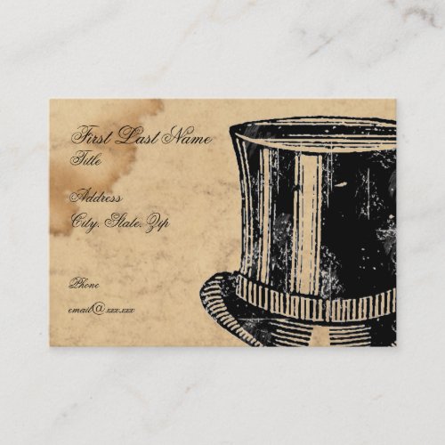 Waterstaiined Top Hat Business Card