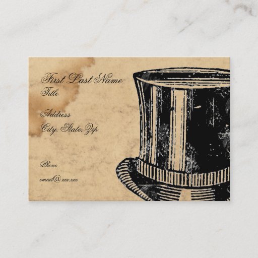 Customizable Waterstaiined Top Hat Business Card