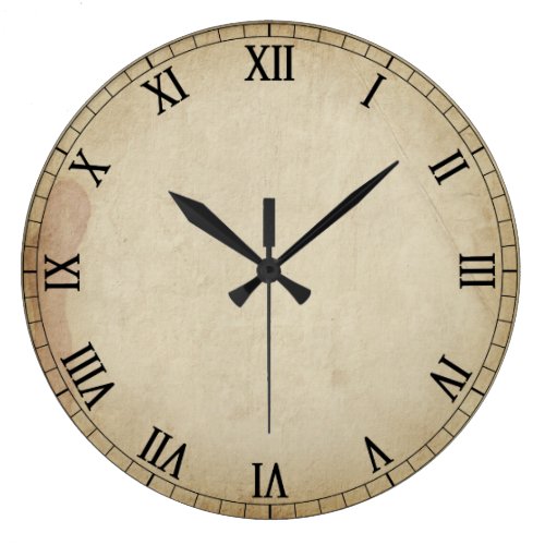Waterstained Vintage Look Large Clock