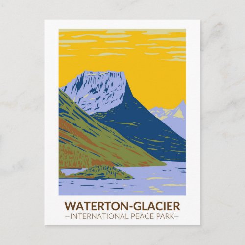 Waterton_Glacier International Peace Park Vintage Postcard