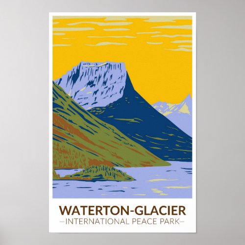 Waterton_Glacier International Peace Park Vintage Poster