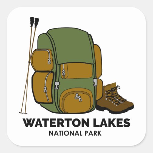 Waterton Lakes National Park Backpack Square Sticker
