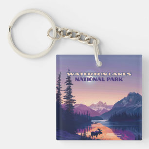 Waterton Lakes National Park Canada Alberta Card Keychain