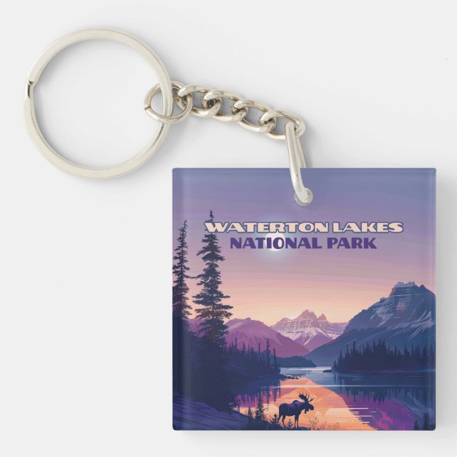 Waterton Lakes National Park Canada Alberta Card Keychain (Front)