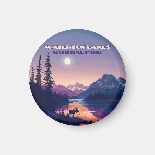 Waterton Lakes National Park Canada Alberta Card Magnet (Front)