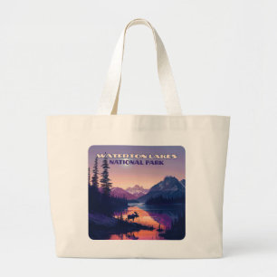 Waterton Lakes National Park Canada Alberta Large Tote Bag