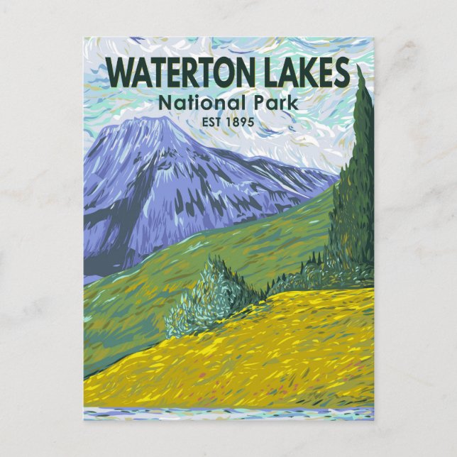 Waterton Lakes National Park Canada Travel Vintage Postcard (Front)