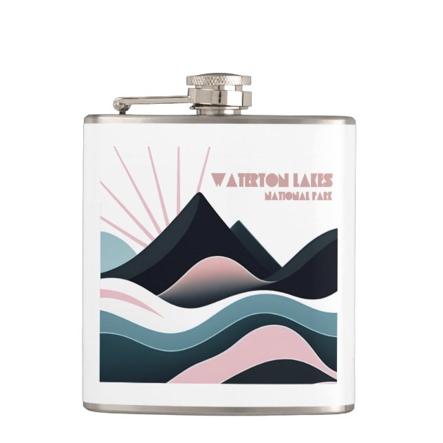 Waterton Lakes National Park Colored Hills Flask (Front)