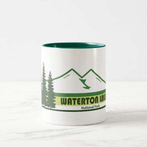 Waterton Lakes National Park Green Stripes Two_Tone Coffee Mug