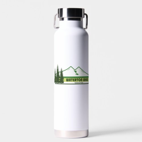 Waterton Lakes National Park Green Stripes Water Bottle