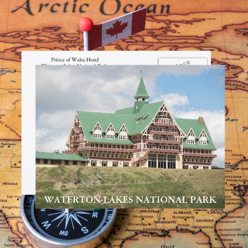 Waterton Lakes National Park Hotel Travel Postcard