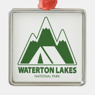 Waterton Lakes National Park Mountains Camping Metal Ornament