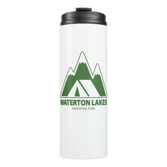 Waterton Lakes National Park Mountains Camping Thermal Tumbler (Front)