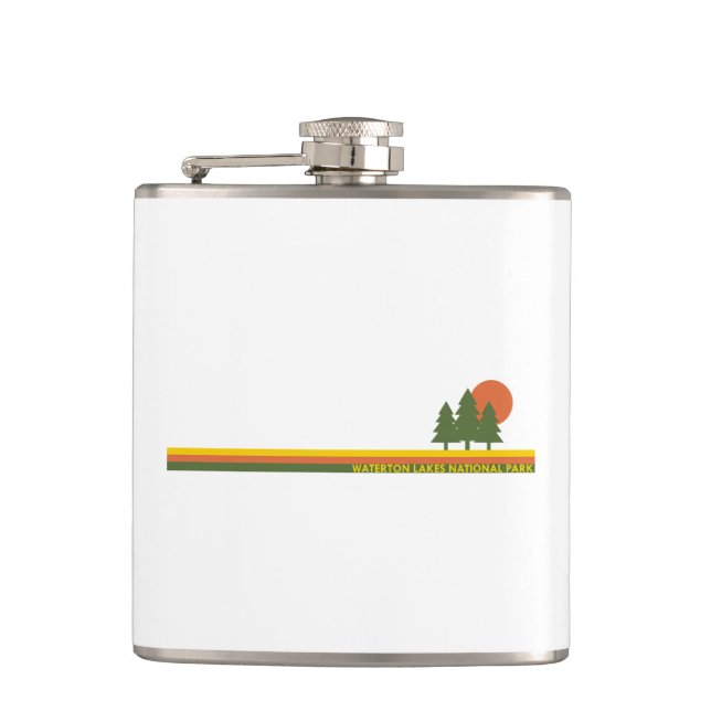 Waterton Lakes National Park Pine Trees Sun Flask (Front)
