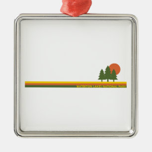 Waterton Lakes National Park Pine Trees Sun Metal Ornament