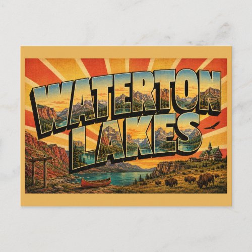 Waterton Lakes National Park Red Rock Canyon Art Postcard