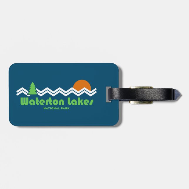 Waterton Lakes National Park Retro Luggage Tag (Back Horizontal)