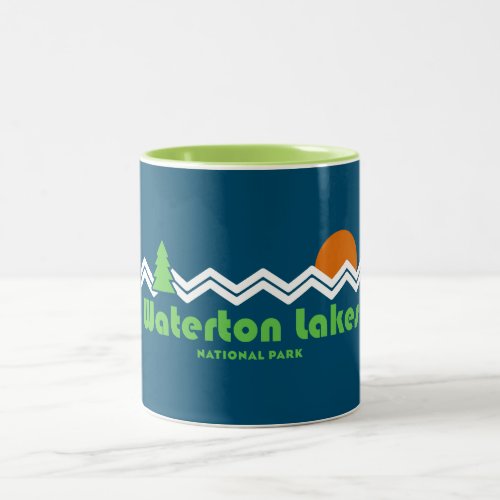 Waterton Lakes National Park Retro Two_Tone Coffee Mug