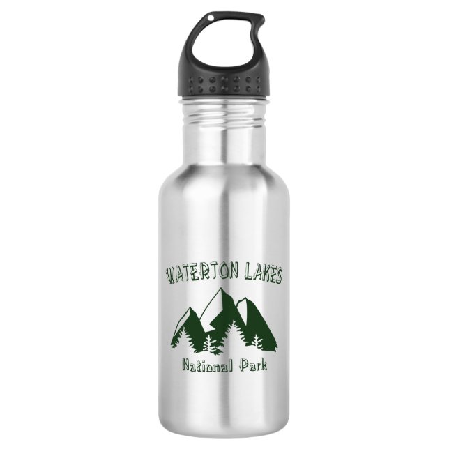 Waterton Lakes National Park Stainless Steel Water Bottle (Front)