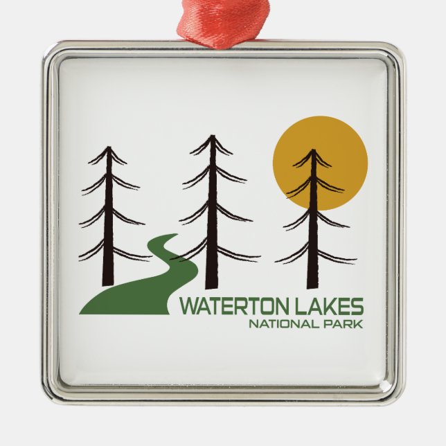 Waterton Lakes National Park Trail Metal Ornament (Front)