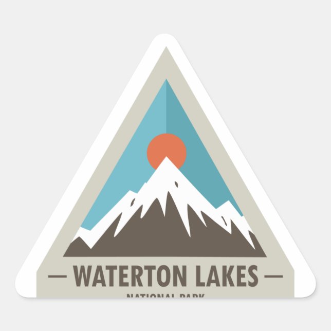 Waterton Lakes National Park Triangle Sticker (Front)